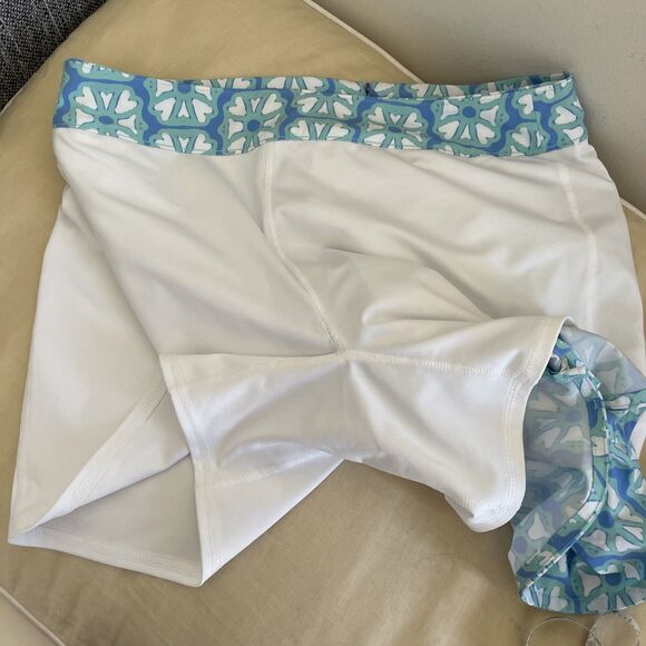 Vineyard Vines Skort Golf Women's 8 Blue Green Back Zip Pocket 2 Front Pockets - Picture 8 of 8